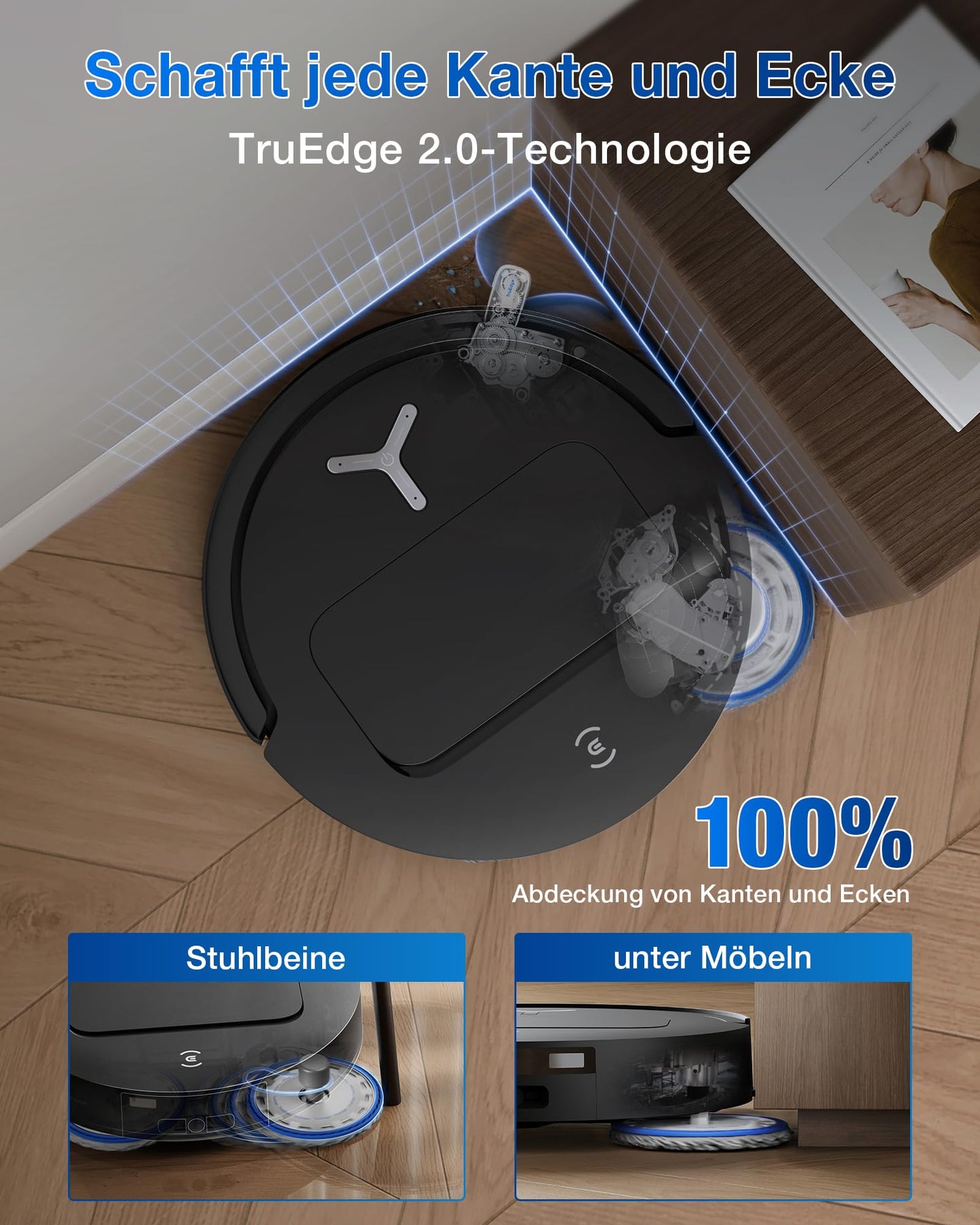 ECOVACS DEEBOT T50 PRO Omni Gen2 Staubsaugerroboter, Reinigungslösung Auto-Dosierung