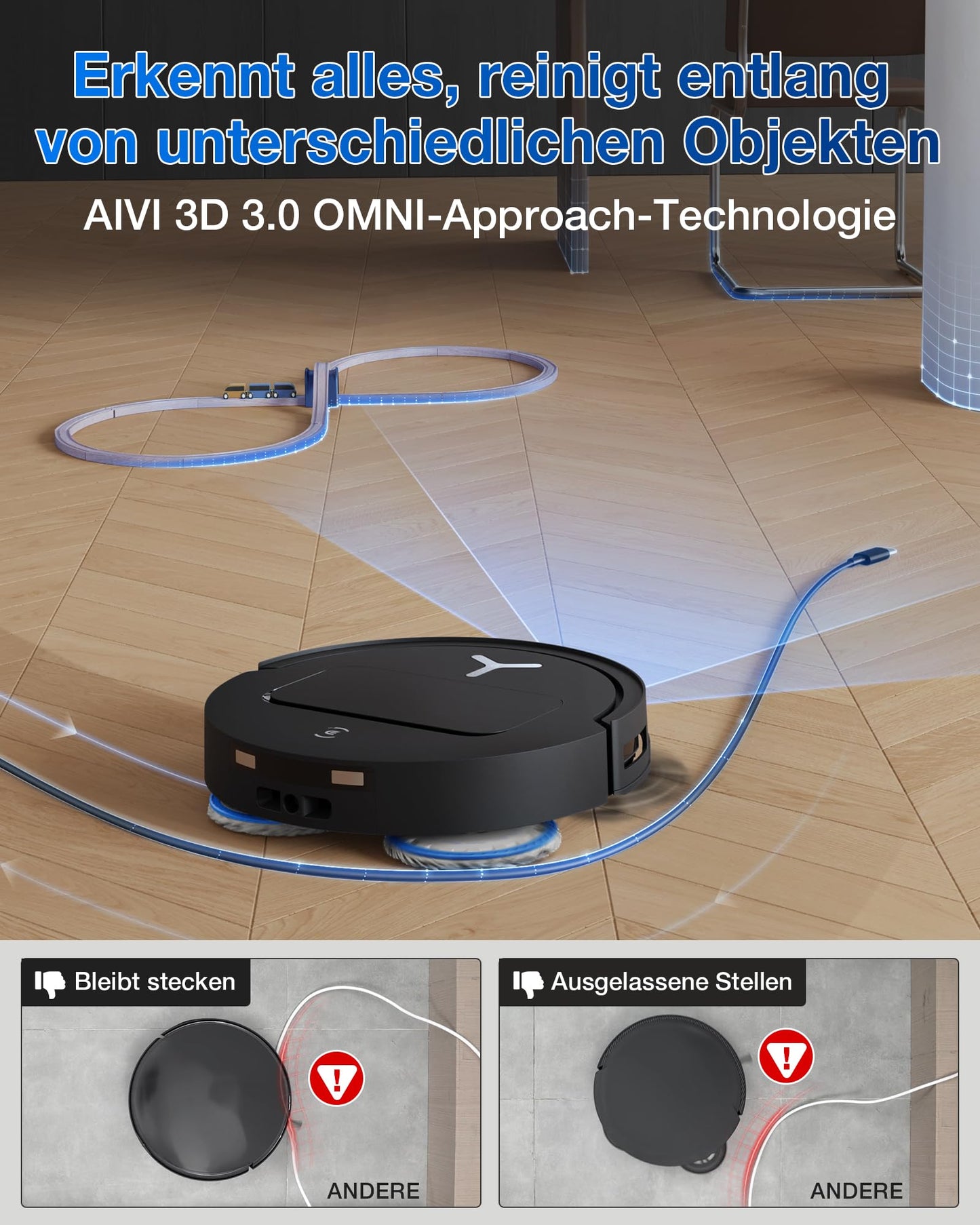 ECOVACS DEEBOT T50 PRO Omni Gen2 Staubsaugerroboter, Reinigungslösung Auto-Dosierung